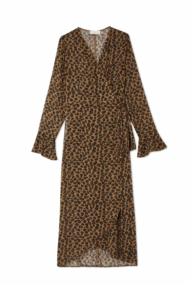 Never Fully Dressed Leopard Print Leopard Lucia Sheer Wrap Dress 8211 Women