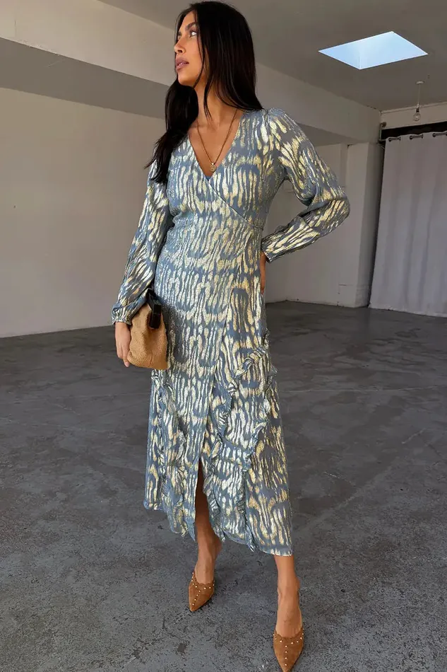 Never Fully Dressed Newness Blue Lottie Wrap Dress 8211 Women