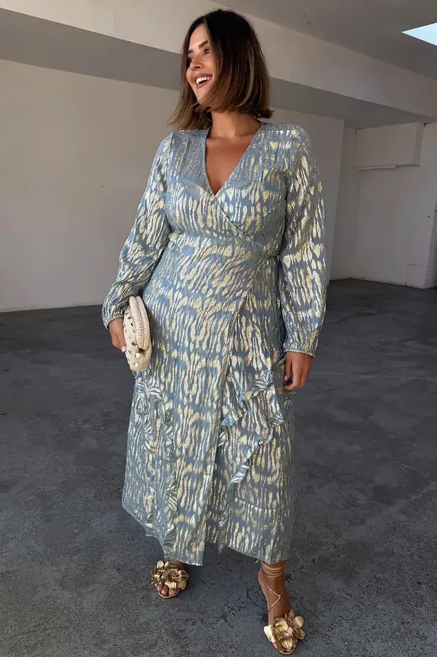 Never Fully Dressed Newness Blue Lottie Wrap Dress 8211 Women