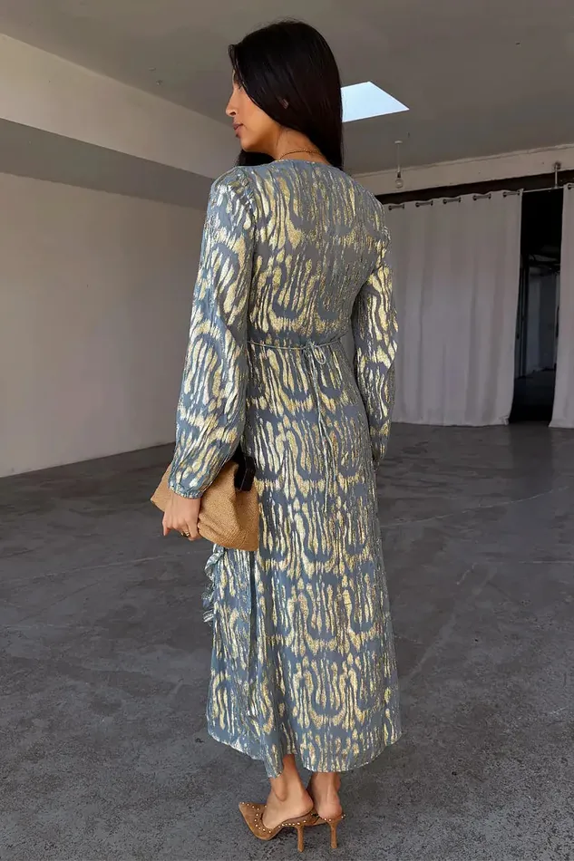 Never Fully Dressed Newness Blue Lottie Wrap Dress 8211 Women