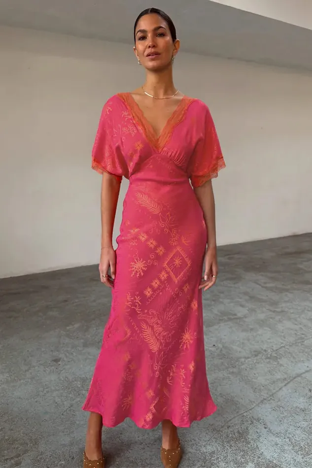 Never Fully Dressed Newness Pink Safari Thea Maxi Dress 8211 Women