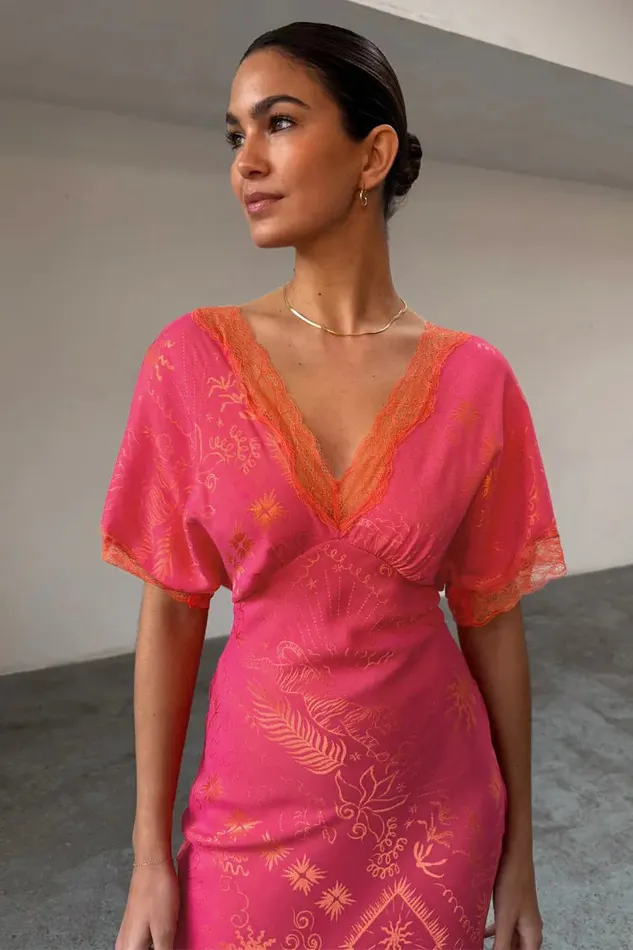 Never Fully Dressed Newness Pink Safari Thea Maxi Dress 8211 Women