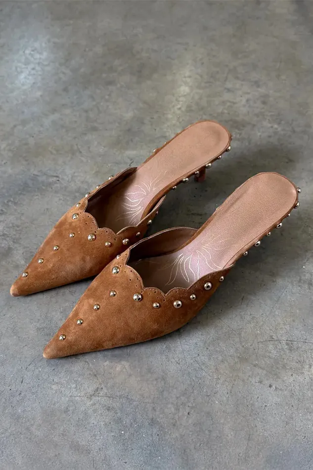 Never Fully Dressed Newness Suede Scallop City Mules 8211 Women