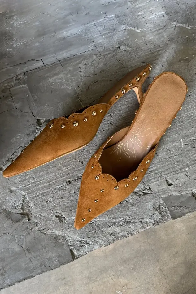 Never Fully Dressed Newness Suede Scallop City Mules 8211 Women