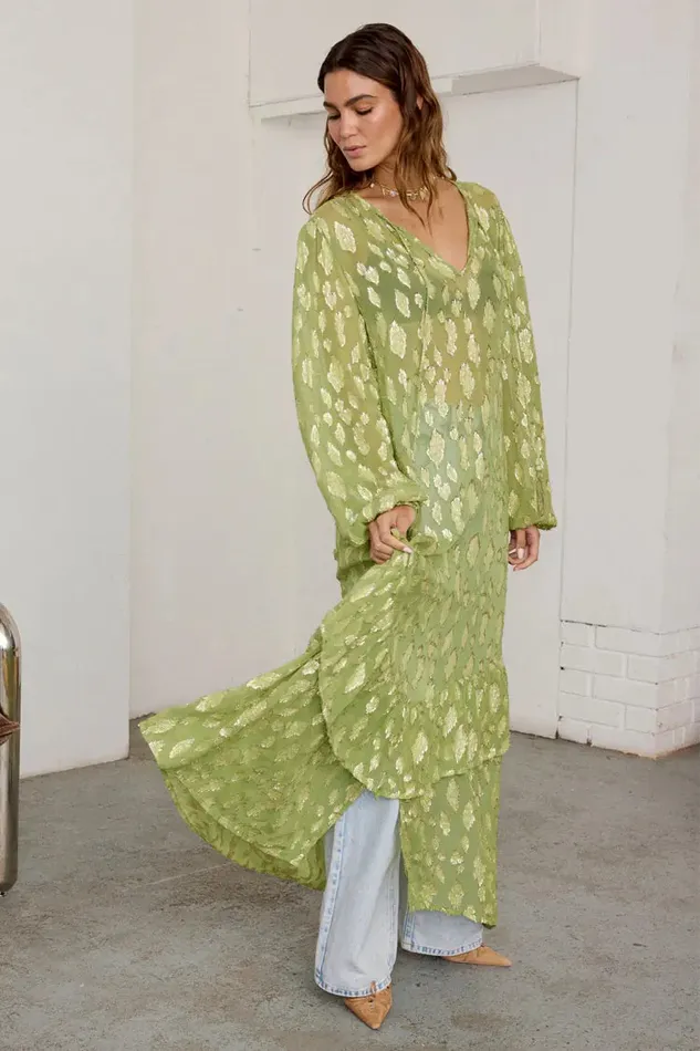 Never Fully Dressed Petite Green Jacquard Harmony Dress Petite 8211 Women