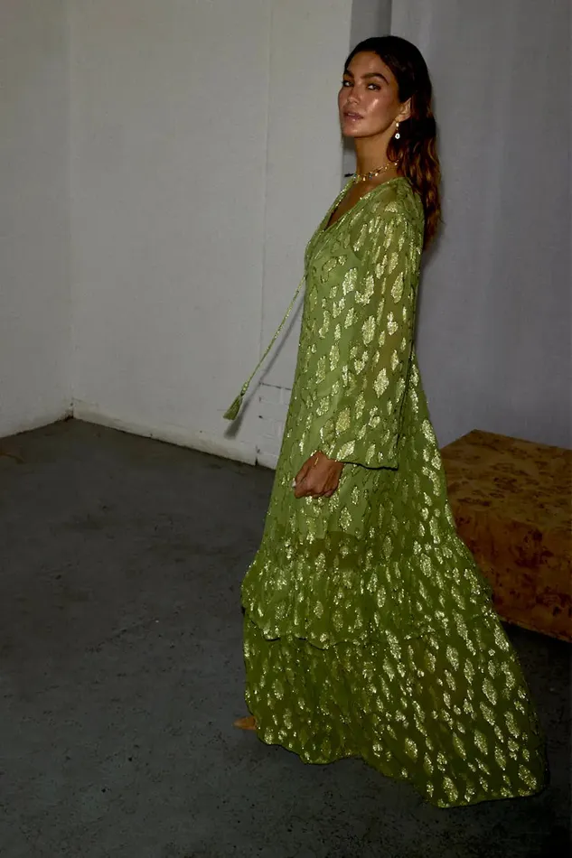 Never Fully Dressed Petite Green Jacquard Harmony Dress Petite 8211 Women