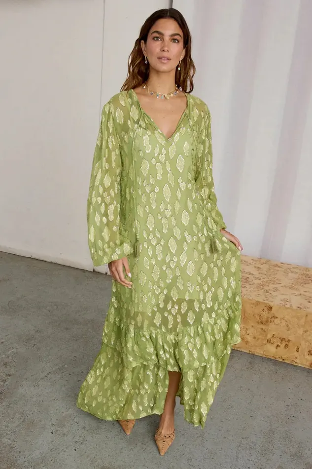 Never Fully Dressed Petite Green Jacquard Harmony Dress Petite 8211 Women