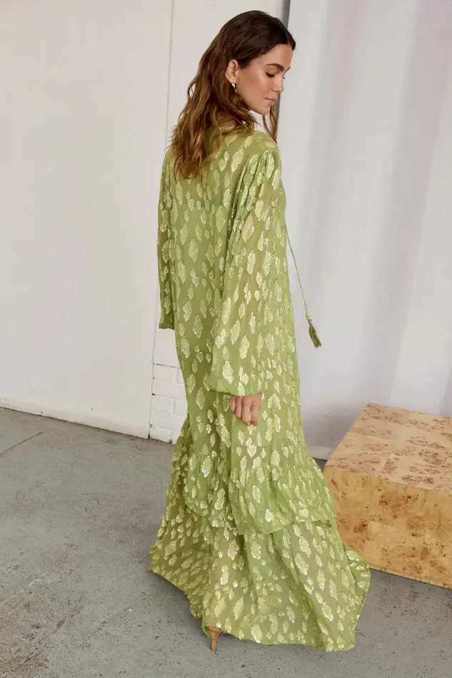 Never Fully Dressed Petite Green Jacquard Harmony Dress Petite 8211 Women
