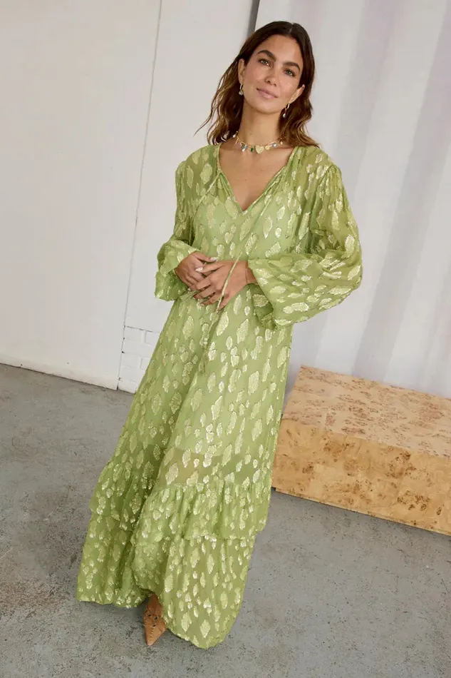 Never Fully Dressed Petite Green Jacquard Harmony Dress Petite 8211 Women
