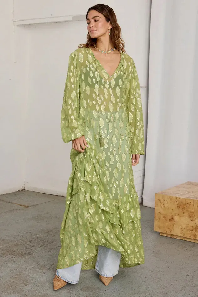 Never Fully Dressed Petite Green Jacquard Harmony Dress Petite 8211 Women