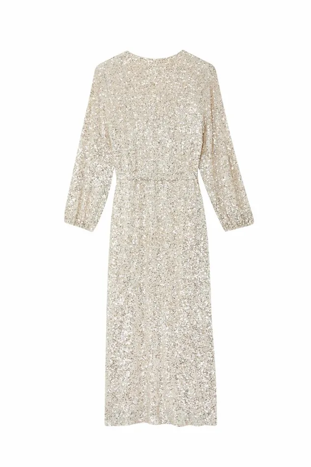 Never Fully Dressed Sequins Silver Sequin Kira Wrap Dress 8211 Women