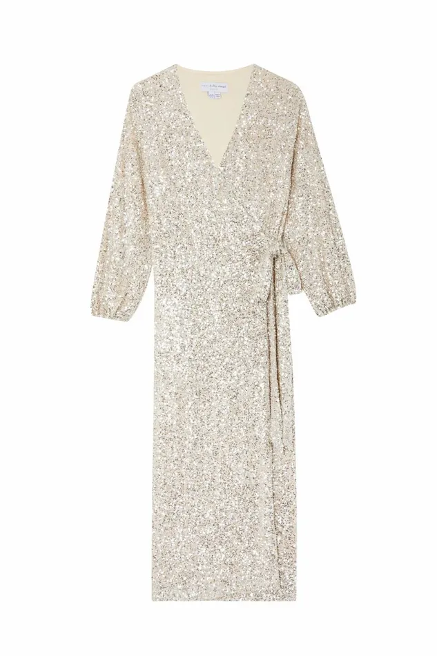 Never Fully Dressed Sequins Silver Sequin Kira Wrap Dress 8211 Women