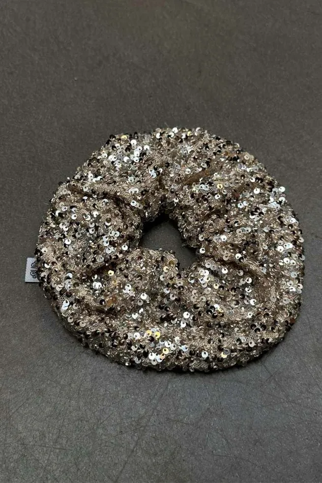 Never Fully Dressed Sequins Silver Sequin Scrunchie 8211 Women