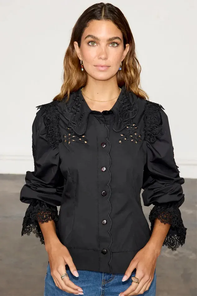 Never Fully Dressed Shirts Black Sicily Shirt 8211 Women
