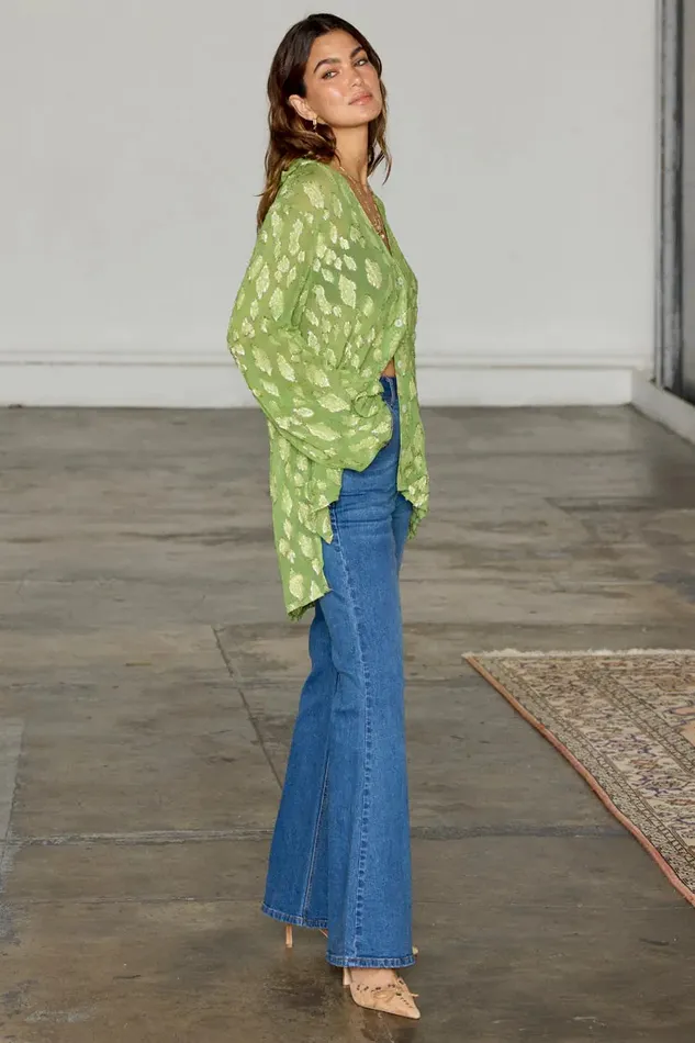 Never Fully Dressed Shirts Green Jacquard Miley Shirt 8211 Women