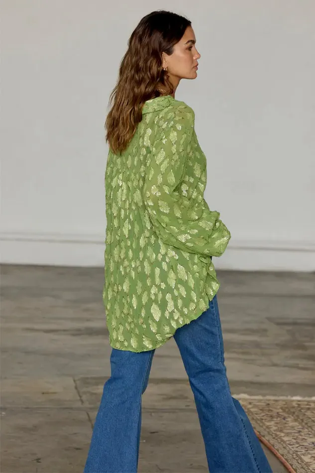 Never Fully Dressed Shirts Green Jacquard Miley Shirt 8211 Women