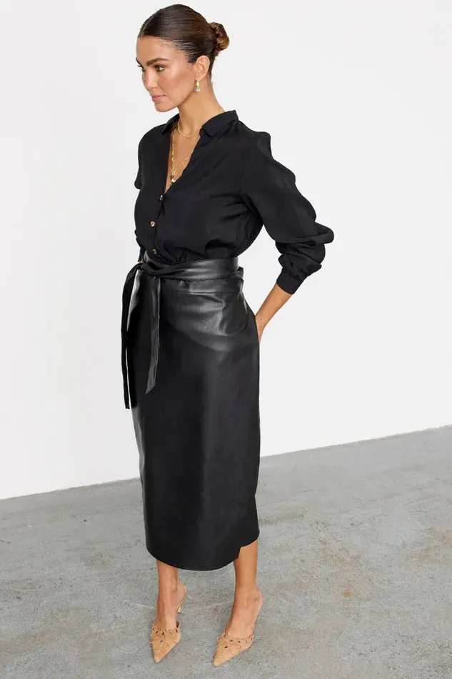 Never Fully Dressed Skirts Black Vegan Leather Jaspre Skirt 8211 Women