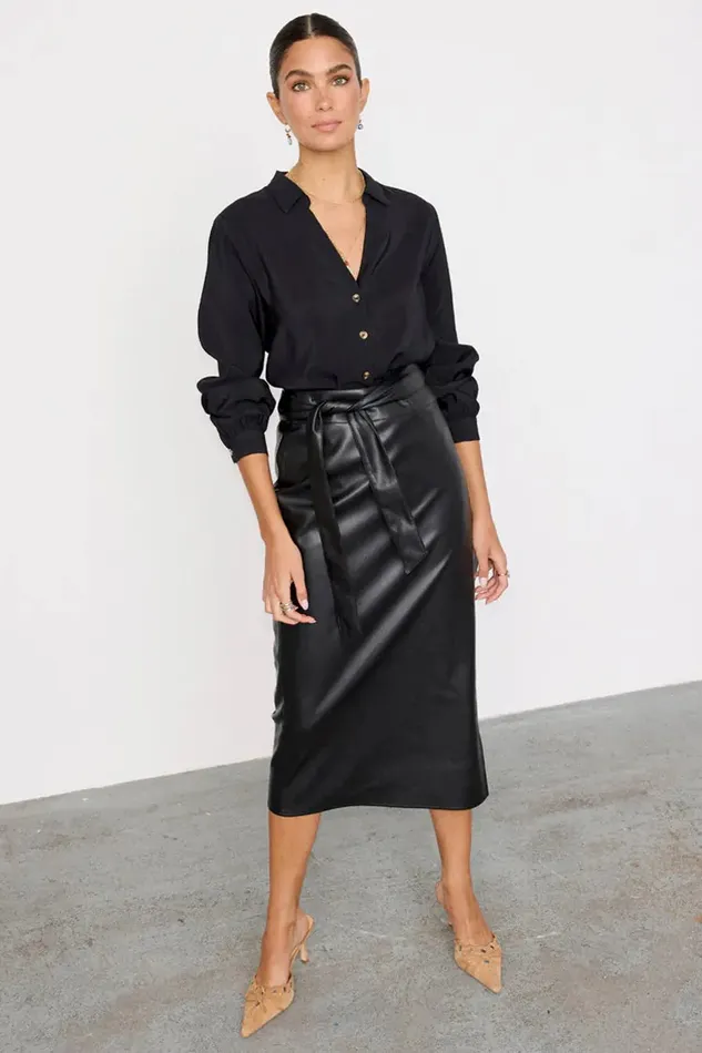 Never Fully Dressed Skirts Black Vegan Leather Jaspre Skirt 8211 Women