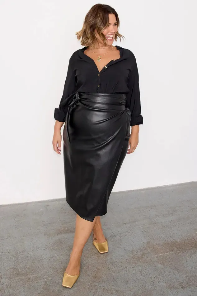Never Fully Dressed Skirts Black Vegan Leather Jaspre Skirt 8211 Women