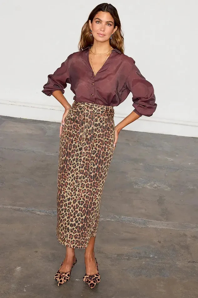 Never Fully Dressed Skirts Leopard Lucia Denim Jaspre Skirt 8211 Women