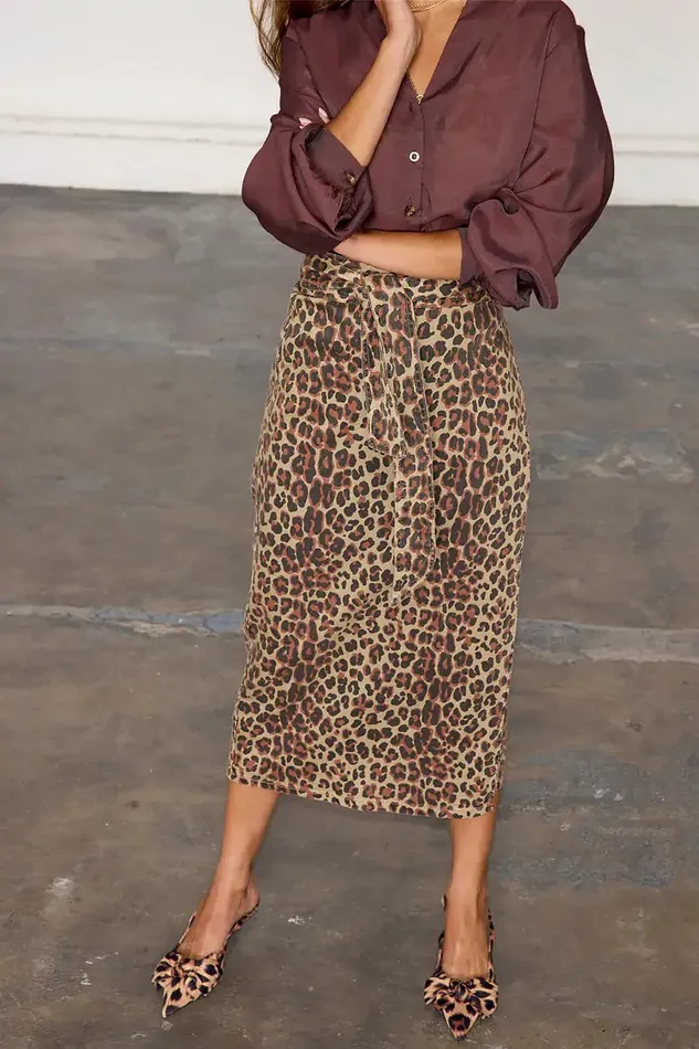 Never Fully Dressed Skirts Leopard Lucia Denim Jaspre Skirt 8211 Women
