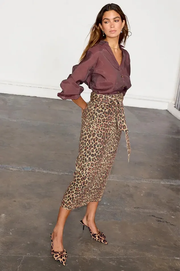 Never Fully Dressed Skirts Leopard Lucia Denim Jaspre Skirt 8211 Women