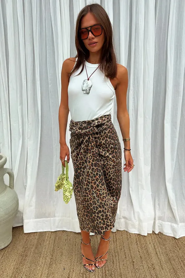 Never Fully Dressed Skirts Leopard Lucia Denim Jaspre Skirt 8211 Women