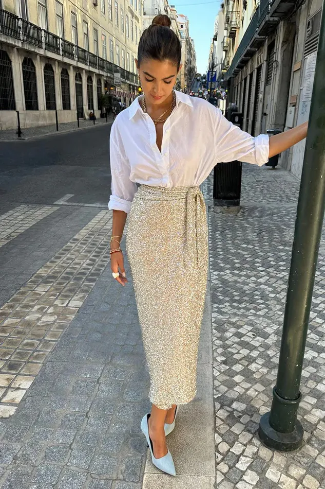 Never Fully Dressed Skirts Sequin Maxi Wrap Jaspre Skirt Petite 8211 Women