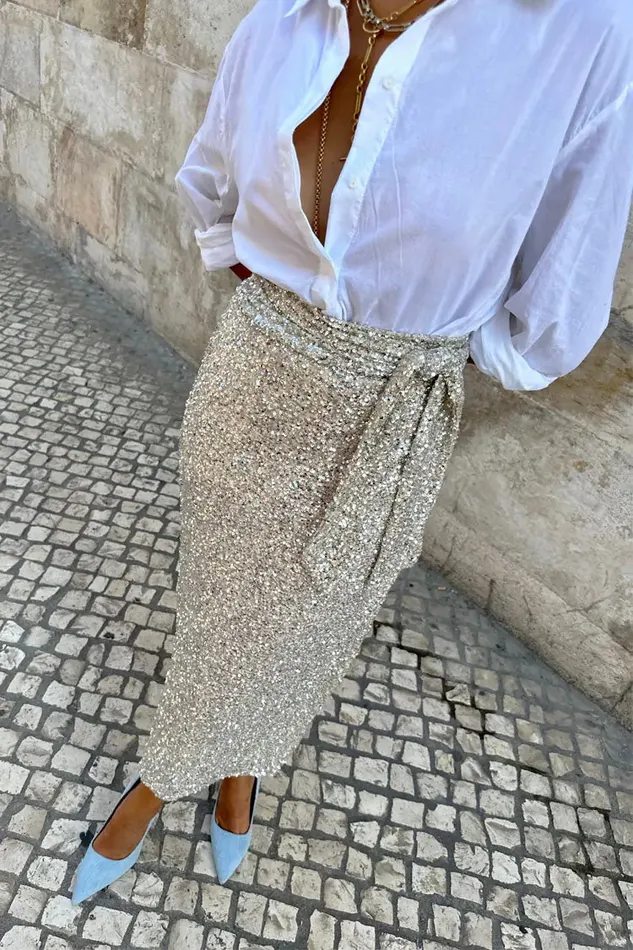 Never Fully Dressed Skirts Sequin Maxi Wrap Jaspre Skirt Petite 8211 Women