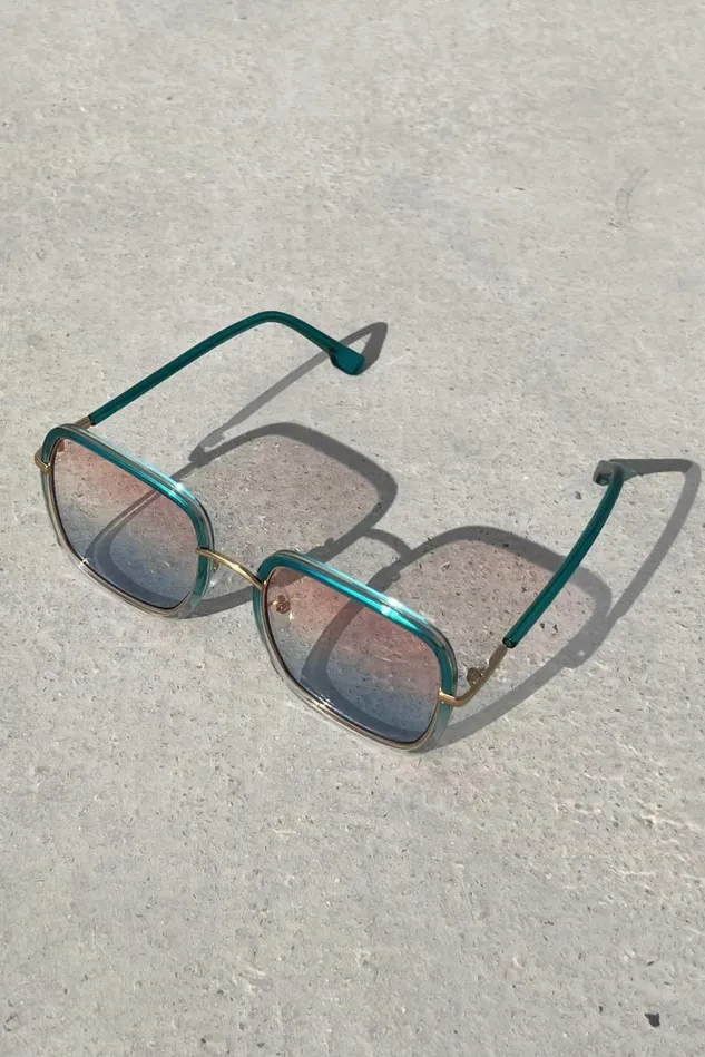 Never Fully Dressed Swim Blue Tint Lucy Square Sunglasses 8211 Women