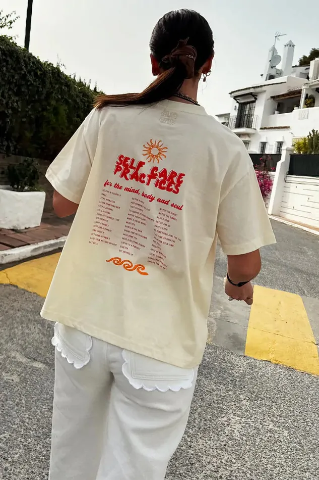 Never Fully Dressed Tops and TShirts Cream Mind Body And Soul TShirt 8211 Women