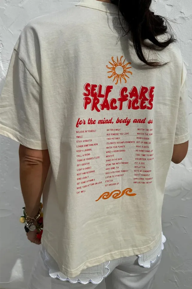 Never Fully Dressed Tops and TShirts Cream Mind Body And Soul TShirt 8211 Women