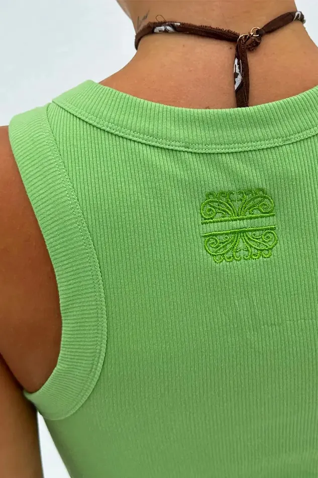 Never Fully Dressed Tops and TShirts Green Ribbed Tank Top 8211 Women