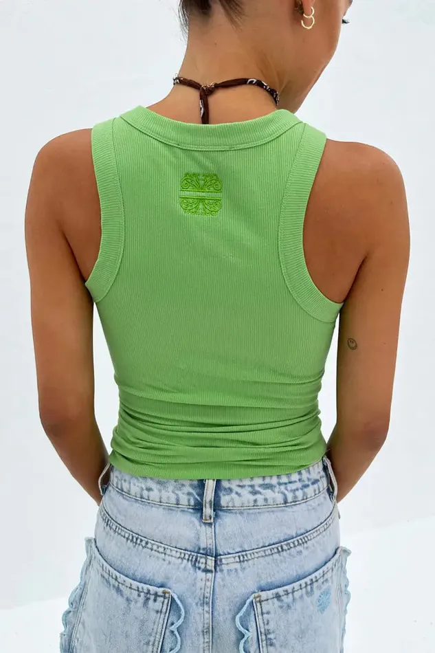 Never Fully Dressed Tops and TShirts Green Ribbed Tank Top 8211 Women