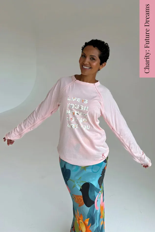 Never Fully Dressed Tops and TShirts Pink Life Is Tough Long Sleeve Accessible TShirt 8211 Women Never Fully Dressed Tops and TShirts Pink Life Is Tough Long Sleeve Accessible TShirt 8211 Women