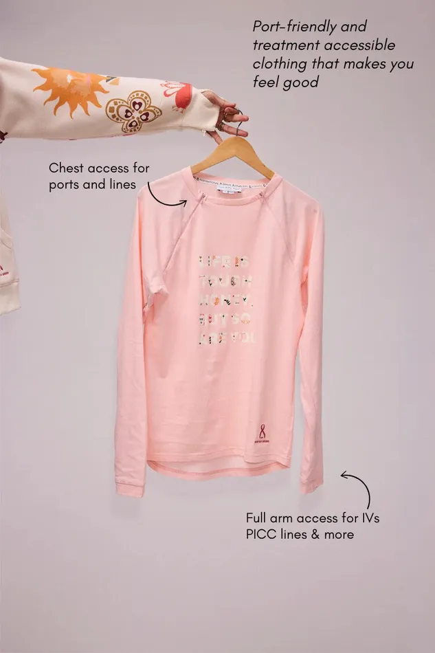 Never Fully Dressed Tops and TShirts Pink Life Is Tough Long Sleeve Accessible TShirt 8211 Women