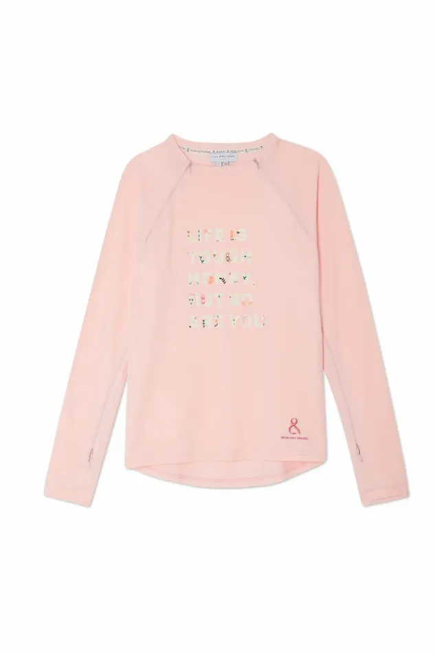 Never Fully Dressed Tops and TShirts Pink Life Is Tough Long Sleeve Accessible TShirt 8211 Women