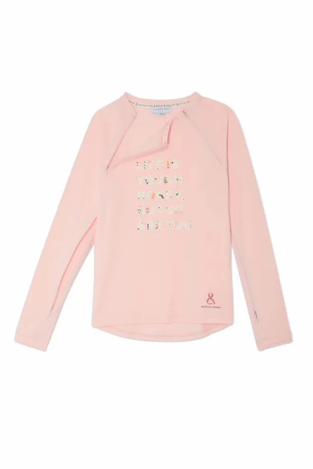 Never Fully Dressed Tops and TShirts Pink Life Is Tough Long Sleeve Accessible TShirt 8211 Women