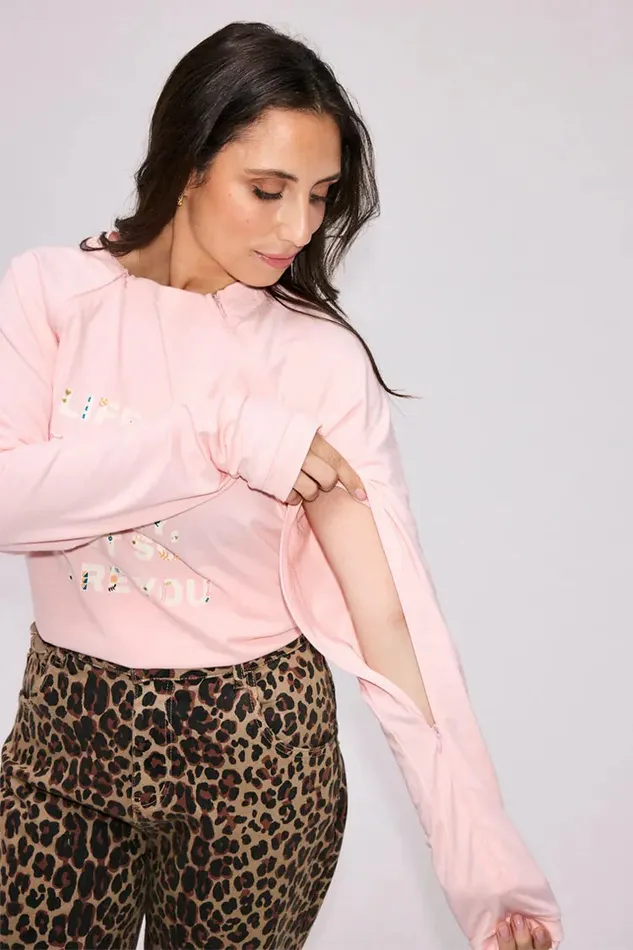 Never Fully Dressed Tops and TShirts Pink Life Is Tough Long Sleeve Accessible TShirt 8211 Women