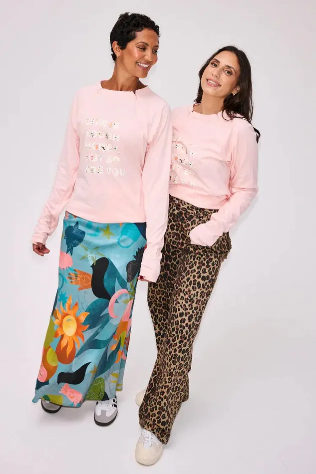 Never Fully Dressed Tops and TShirts Pink Life Is Tough Long Sleeve Accessible TShirt 8211 Women