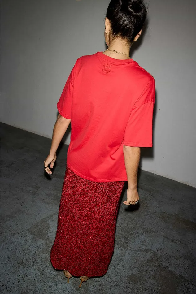 Never Fully Dressed Tops and TShirts Red NFD Tshirt 8211 Women