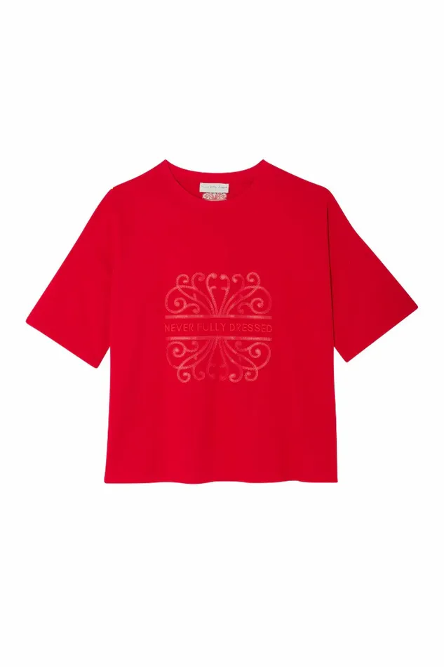 Never Fully Dressed Tops and TShirts Red NFD Tshirt 8211 Women