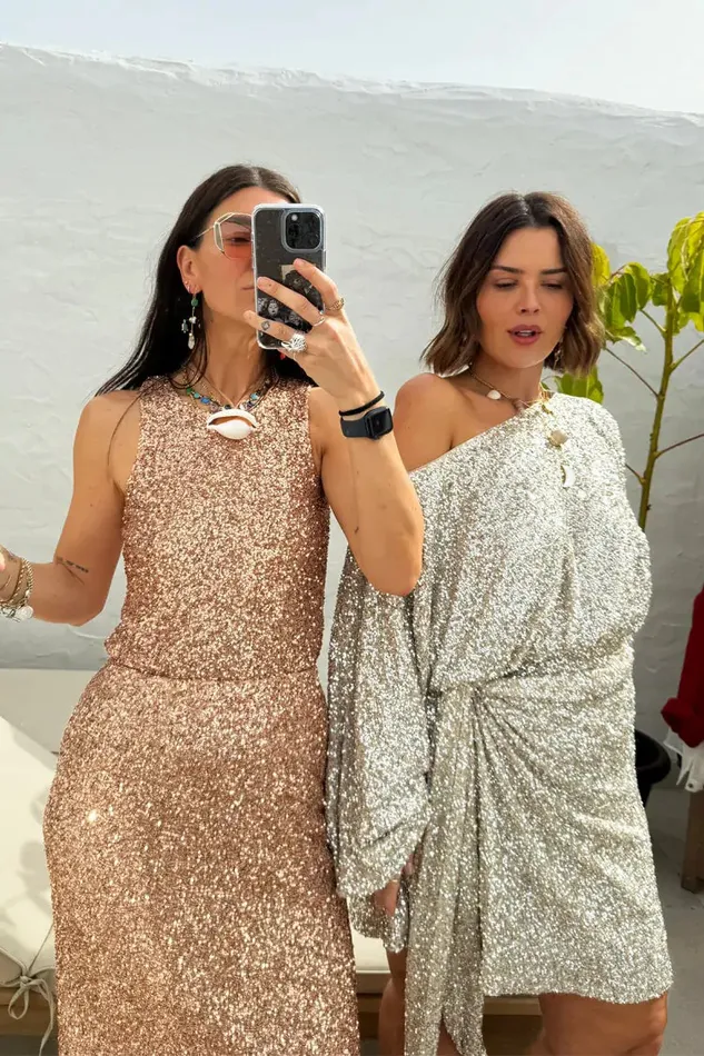 Never Fully Dressed Tops and TShirts Silver Sequin Tilly Top 8211 Women