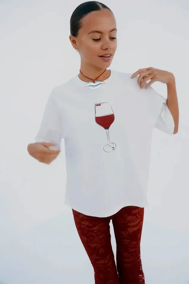 Never Fully Dressed Tops and TShirts Vino TShirt 8211 Women