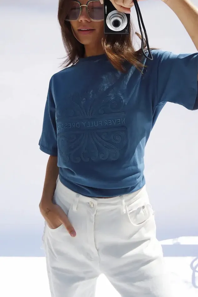 Never Fully Dressed Tops and TShirts Washed Blue NFD TShirt 8211 Women