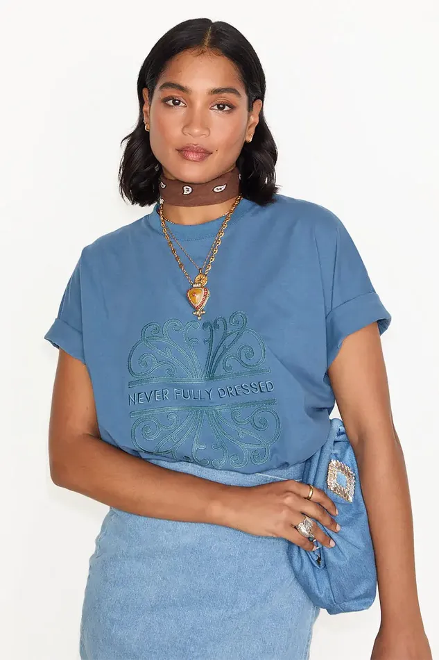 Never Fully Dressed Tops and TShirts Washed Blue NFD TShirt 8211 Women