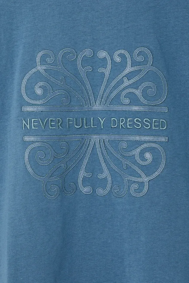 Never Fully Dressed Tops and TShirts Washed Blue NFD TShirt 8211 Women