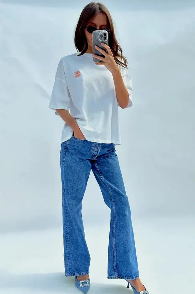 Never Fully Dressed Tops and TShirts White Logo Tshirt 8211 Women