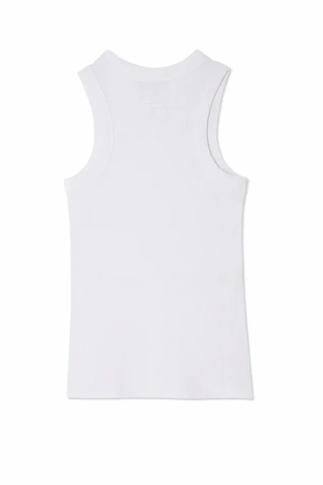 Never Fully Dressed Tops and TShirts White Ribbed Tank 8211 Women