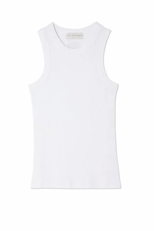 Never Fully Dressed Tops and TShirts White Ribbed Tank 8211 Women